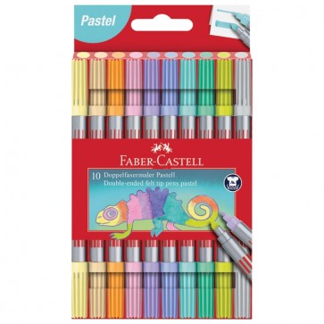 Flomaster školski 10boja obostrani Pastel Faber Castell 151112