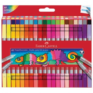 Flomaster školski 40boja obostrani Faber Castell 151140