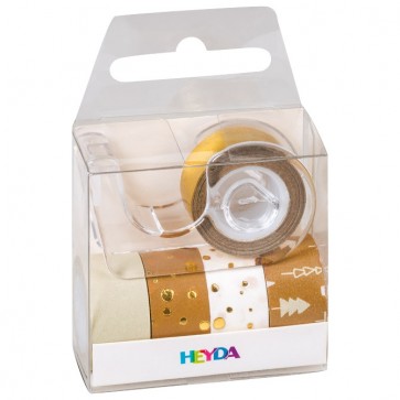 Traka Deco ljepljiva 12mmx3m novogodišnja s uzorkom pk5 Heyda 20-35845 38 zlatna