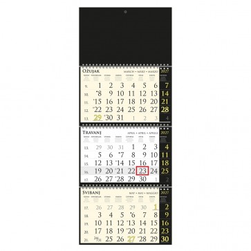 KALENDAR TRODJELNI SIRIO CRNI 2027 OG