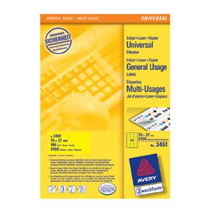 Etikete ILK 70x37mm pk100L Zweckform 3451 žute
