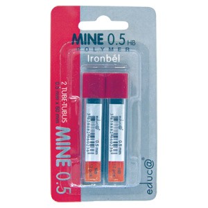 Mine 0,5mm HB polymer pk2 Educa blister