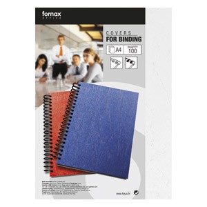 Korice za spiralni uvez 250g karton A4 pk100 Fornax bijele