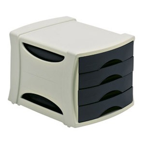 Kutija s 4 ladice Intego Esselte 398350 sivo-prozirno crna