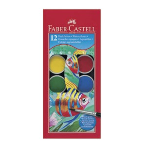 Boja vodena fi 24mm 12boja+kist Faber Castell 125011 blister