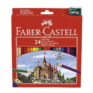 Boje drvene 24boje+šiljilo Faber Castell 120124 blister