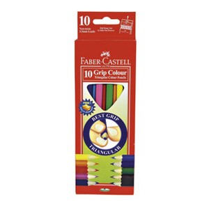 Boje drvene 10boja trokutaste +šiljilo Faber Castell 116510 blister