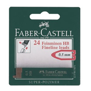 Mine 0,5mm HB super polymer pk2 Faber Castell blister