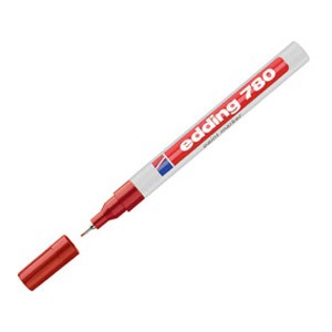 Marker permanentni lakirajući 0,8mm Edding 780 crveni