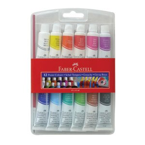 Boja tempera 12ml.aluminijska tuba 12boja/pvc+kist Faber Castell 121011 blister