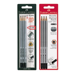 Olovka grafitna HB s gumicom Grip 2001 pk3 Faber Castell 117298 blister