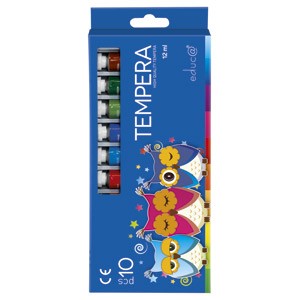 Boja tempera 12ml.aluminijska tuba 10boja/karton Educa