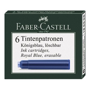 Tinta za nalivpero patrone pk6 Faber Castell plava