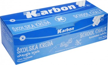 Kreda školska bijela KARBON okrugla 100/1