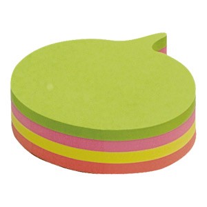 Blok samoljepljiv oblik Oblak 200L Global Notes 5836-39 neon sortirano blister