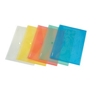 Kuverte s gumbom A4 pp Donau 8544001PL-06 prozirne zelene