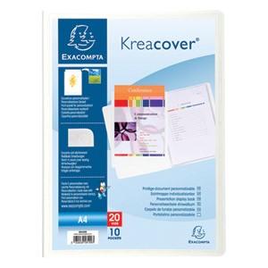 Mapa uložna varena A4 s 10 fascikli "U" + džep Kreacover Exacompta 58109E bijela