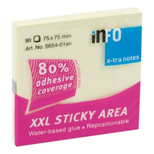Blok samoljepljiv 75x75mm 100L XXLsticky Global Notes 5654-01sn žuti