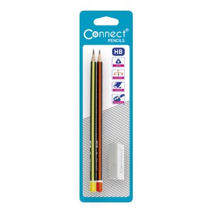 Olovka grafitna HB trokutasta pk2+gumica Connect blister