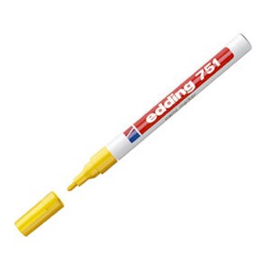 Marker permanentni lakirajući 1-2mm Edding 751 žuti