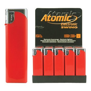 Upaljač elektronski sjajni Atomic Swing crveni