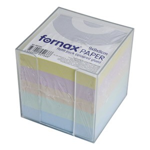 Blok kocka pvc 9,2x9,2cm s papirom u boji pastelnoj