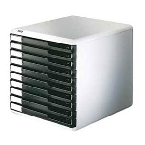 Kutija s 10 ladica Form set Leitz 52810095 sivo-crna