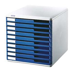 Kutija s 10 ladica Form set Leitz 52810035 sivo-plava