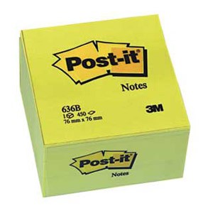 Blok samoljepljiv kocka 76x76mm 450L Post-it 3M.636B žuti