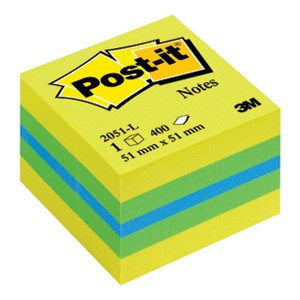 Blok samoljepljiv kocka 51x51mm 400L Post-it 3M.2051L