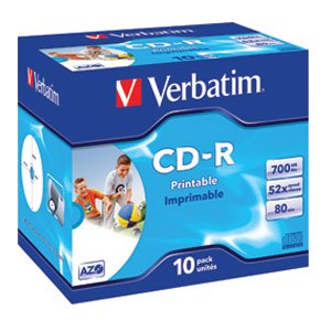 CD-R 700/80 52x JC AZO printable Verbatim 43325