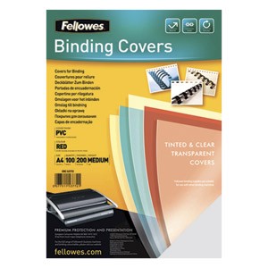Korice za spiralni uvez 200my pvc A4 pk100 Fellowes dimljene