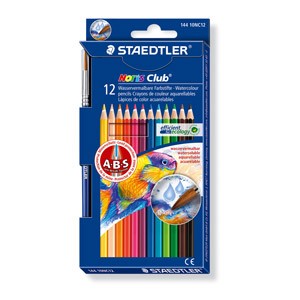 Boje drvene-vodene 12boja Noris Aquarell Staedtler 14410NC12 blister