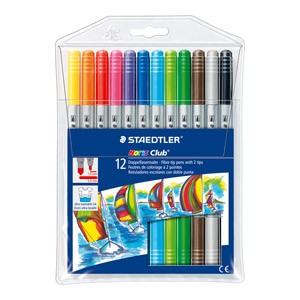 Flomaster školski 12boja obostrani Noris club Staedtler 320WP12