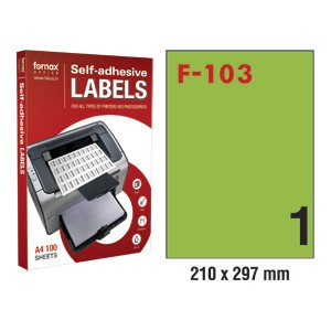 Etikete ILK 210x297mm pk100L Fornax F-103 zelene