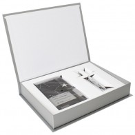 Set poklon notes Lanybook Crystal Star crte+olovka kemijska N`ice Faber Castell bijela