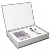 Set poklon notes Lanybook Romantic Flowers karo+olovka kemijska N`ice Faber Castell ljubičasta